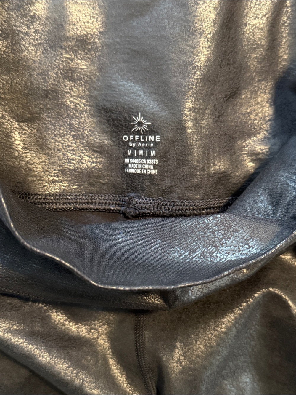 Offline by Aerie Black Patterned Bike Shorts - Picture 4 of 4